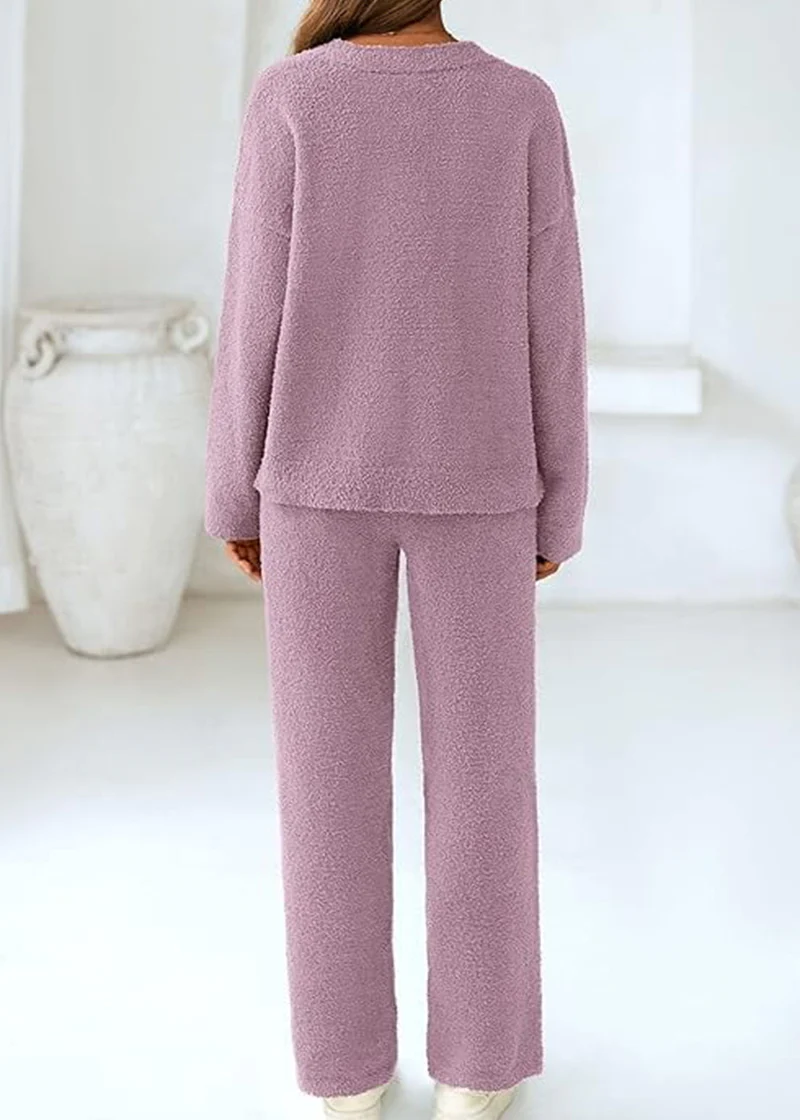 Teddy 2-Piece V-Neck Lounge Set - Image 23