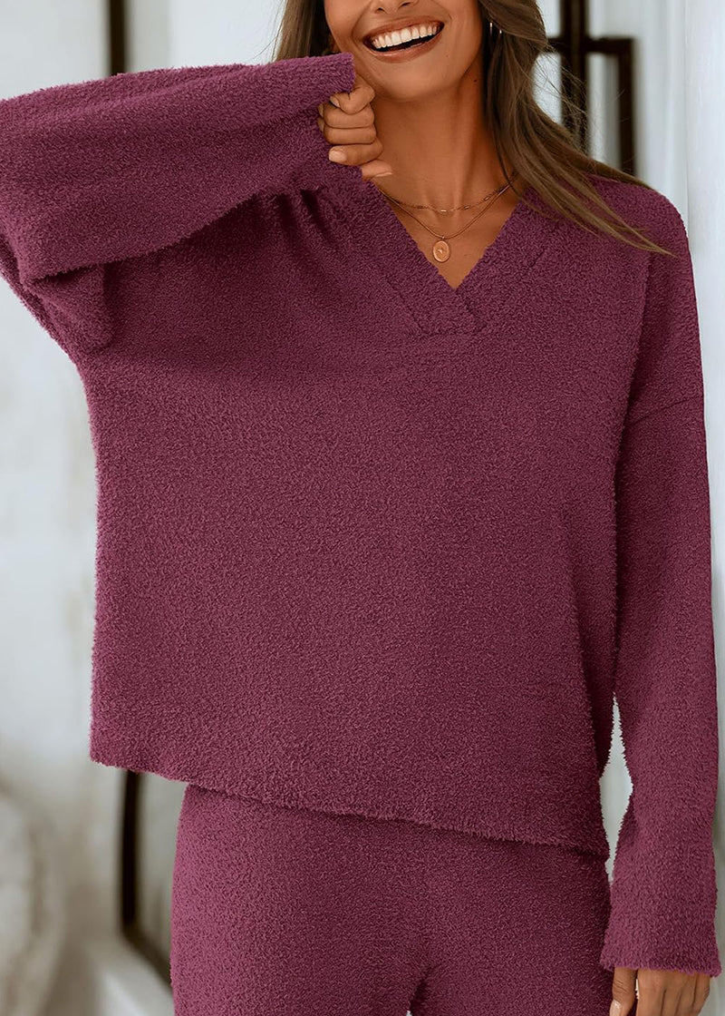 Teddy 2-Piece V-Neck Lounge Set - Image 28