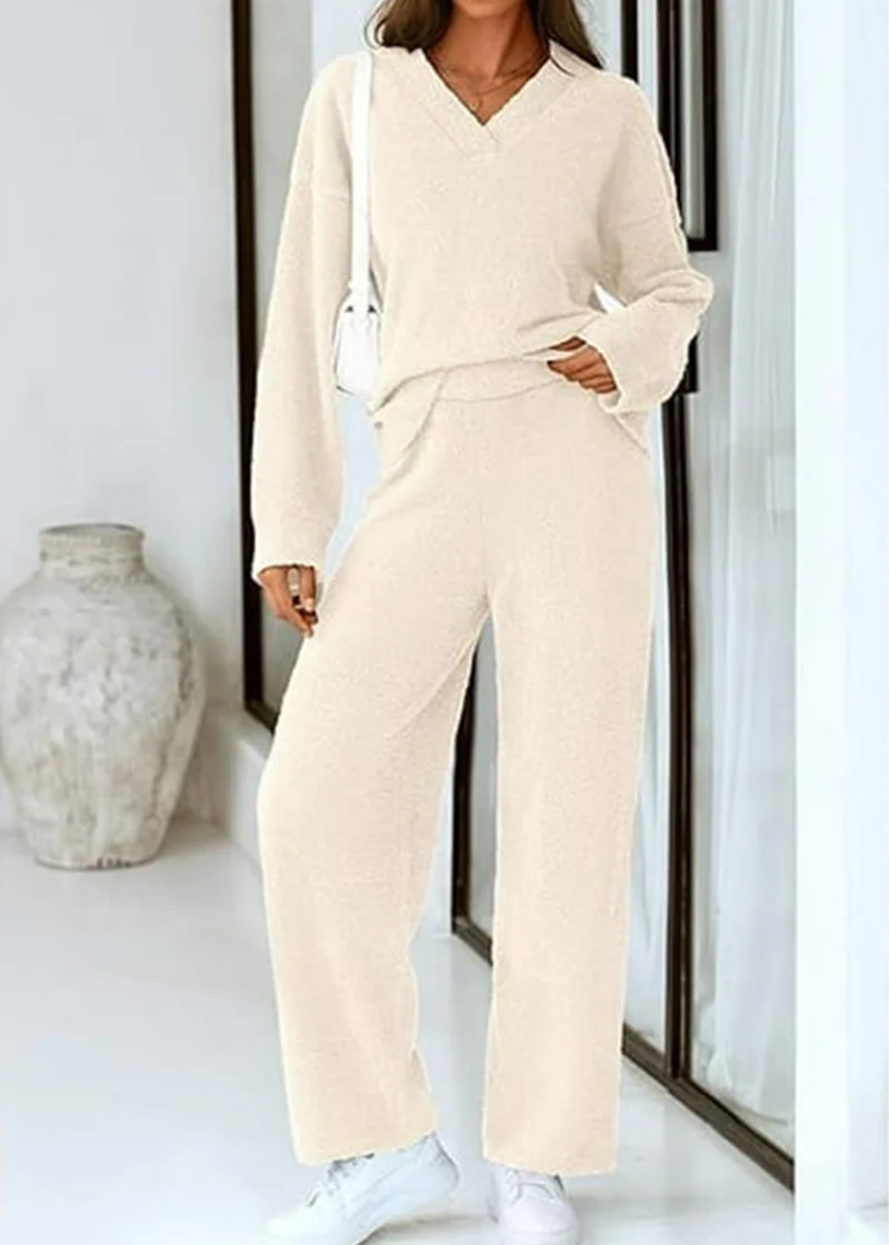 Teddy 2-Piece V-Neck Lounge Set - Image 5