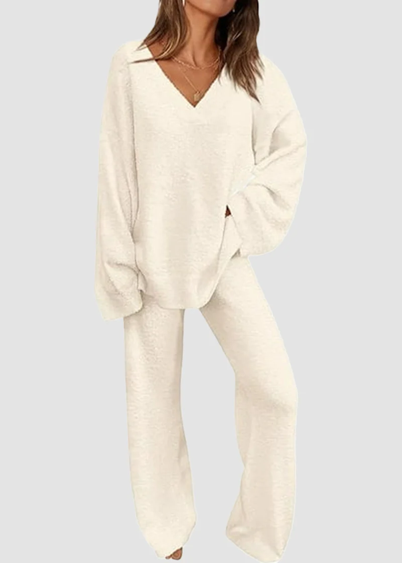 Teddy 2-Piece V-Neck Lounge Set - Image 8