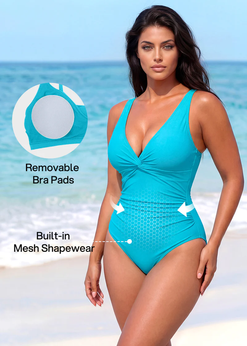 [Run One Size Smaller] Hourglass™ Twist Front Tummy Control One-Piece Swimsuit - Image 11
