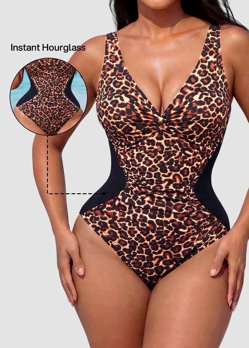 [Run One Size Smaller] Hourglass™ Twist Front Tummy Control One-Piece Swimsuit - Image 2