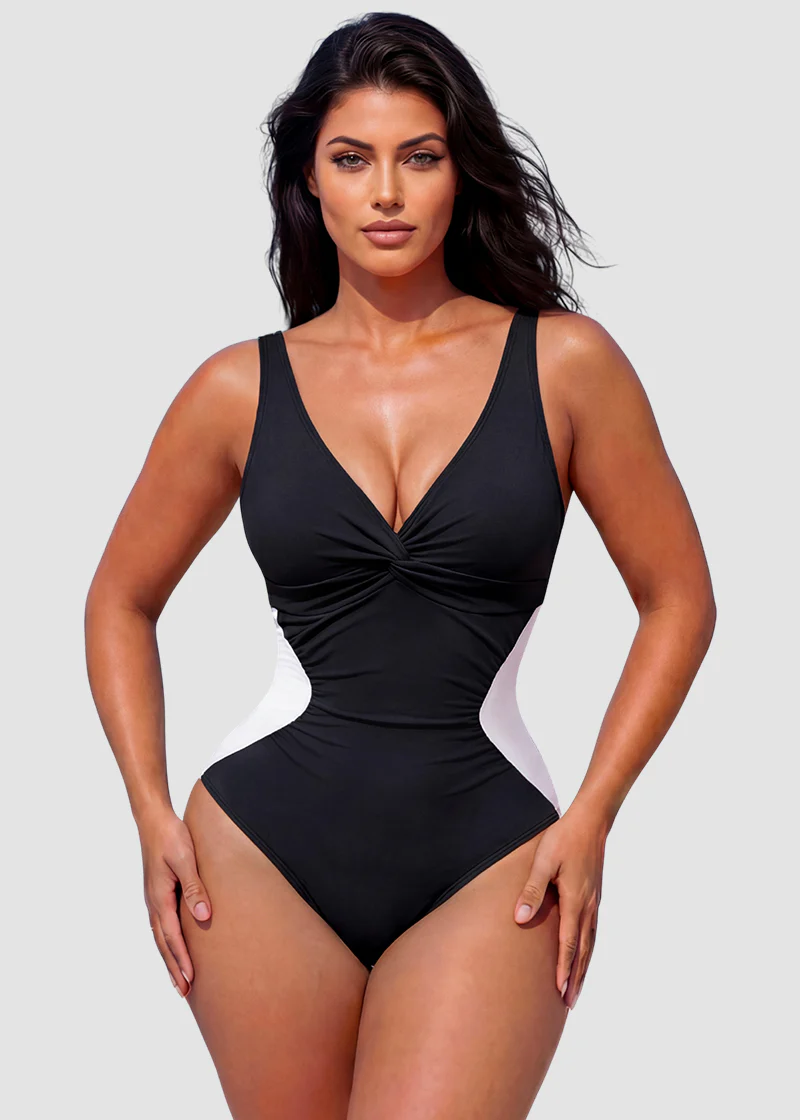 [Run One Size Smaller] Hourglass™ Twist Front Tummy Control One-Piece Swimsuit - Image 29