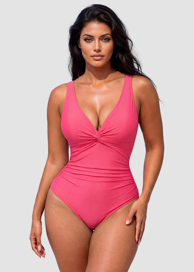 [Run One Size Smaller] Hourglass™ Twist Front Tummy Control One-Piece Swimsuit - Image 30