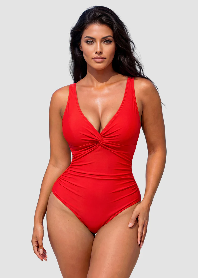 [Run One Size Smaller] Hourglass™ Twist Front Tummy Control One-Piece Swimsuit - Image 32