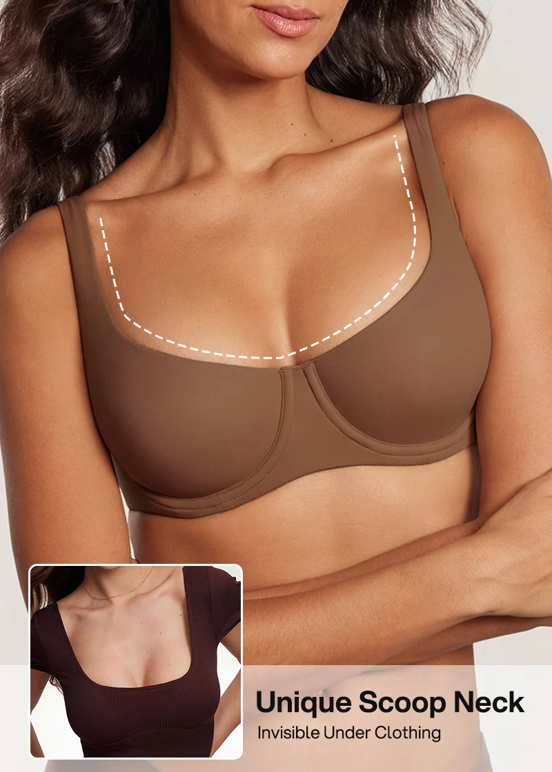 Underwire Support Seamless Unlined Balconette Bra - Image 5