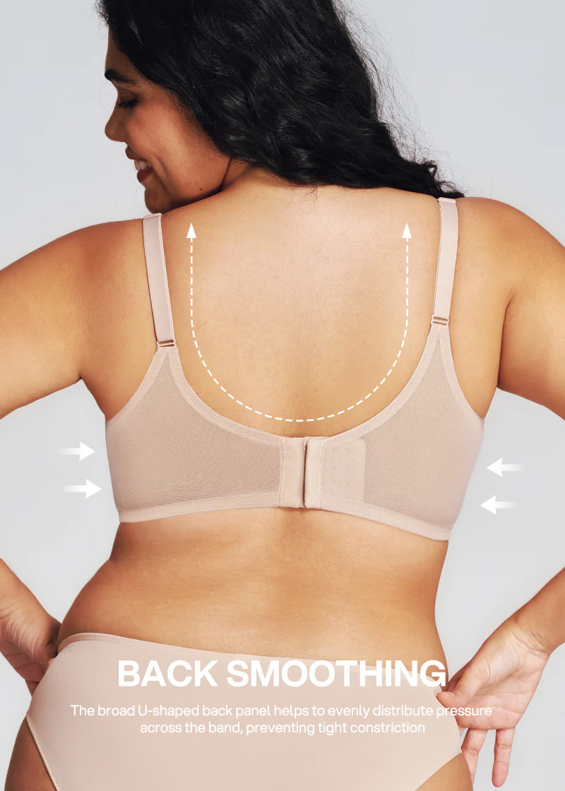 Unlined Mesh Panel Minimizer Bra - Image 4
