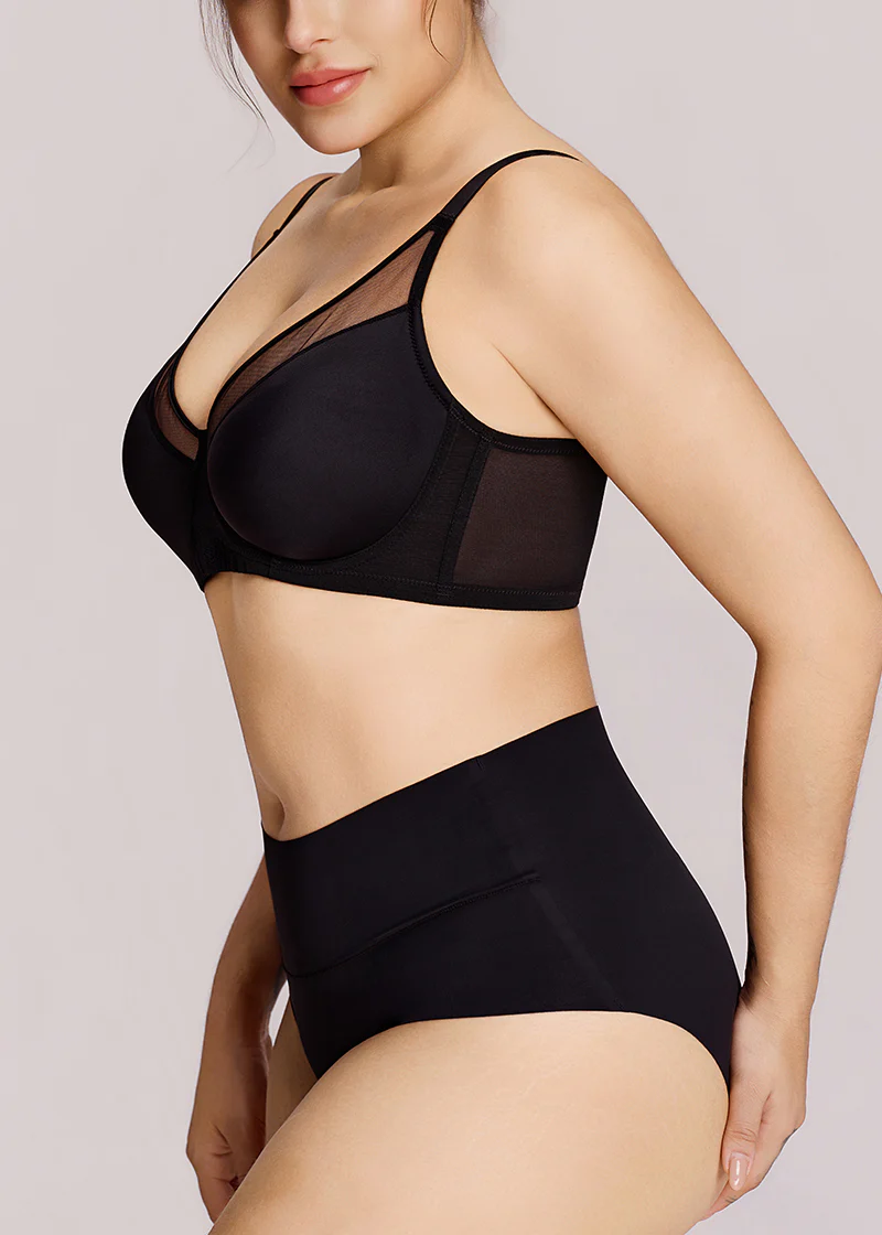 Unlined Mesh Panel Minimizer Bra - Image 7
