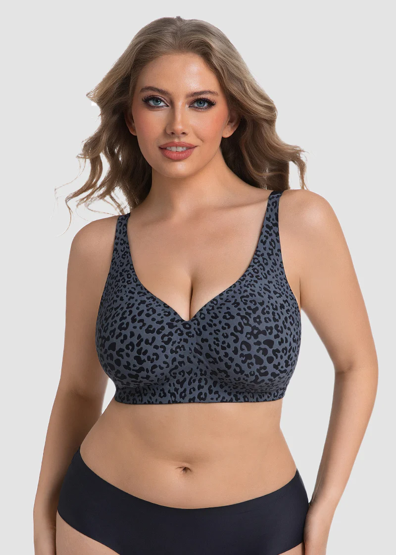 Wireless Leopard V-Neck Contour Bra - Image 5