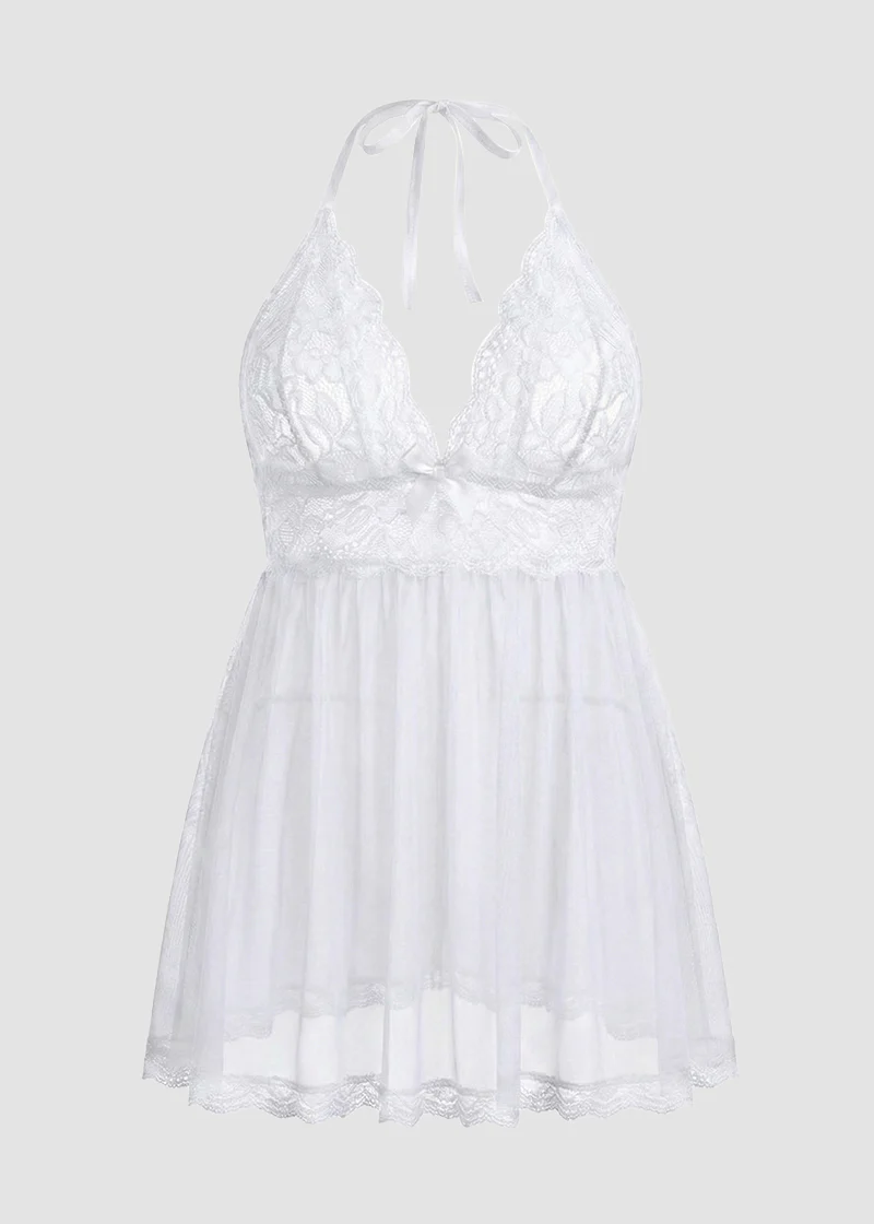 Women’s Plus Size Lace Babydoll – Mesh Chemise Sleepwear - Image 17