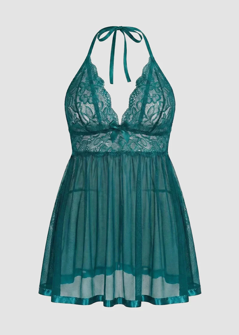Women’s Plus Size Lace Babydoll – Mesh Chemise Sleepwear - Image 20