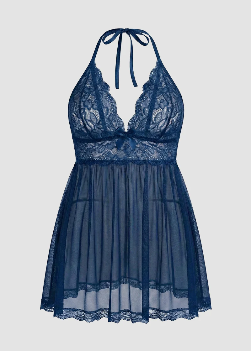 Women’s Plus Size Lace Babydoll – Mesh Chemise Sleepwear - Image 23