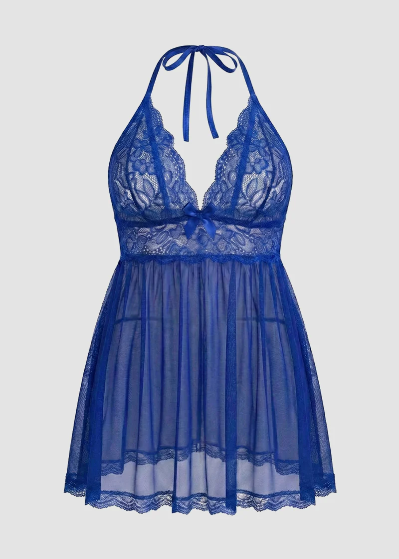 Women’s Plus Size Lace Babydoll – Mesh Chemise Sleepwear - Image 24