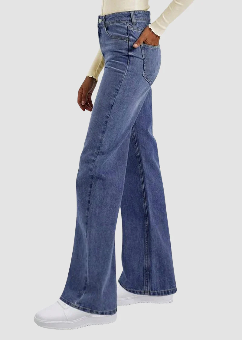 Women’s Minimalist High-Waist Stretch Wide-Leg Jeans - Image 11