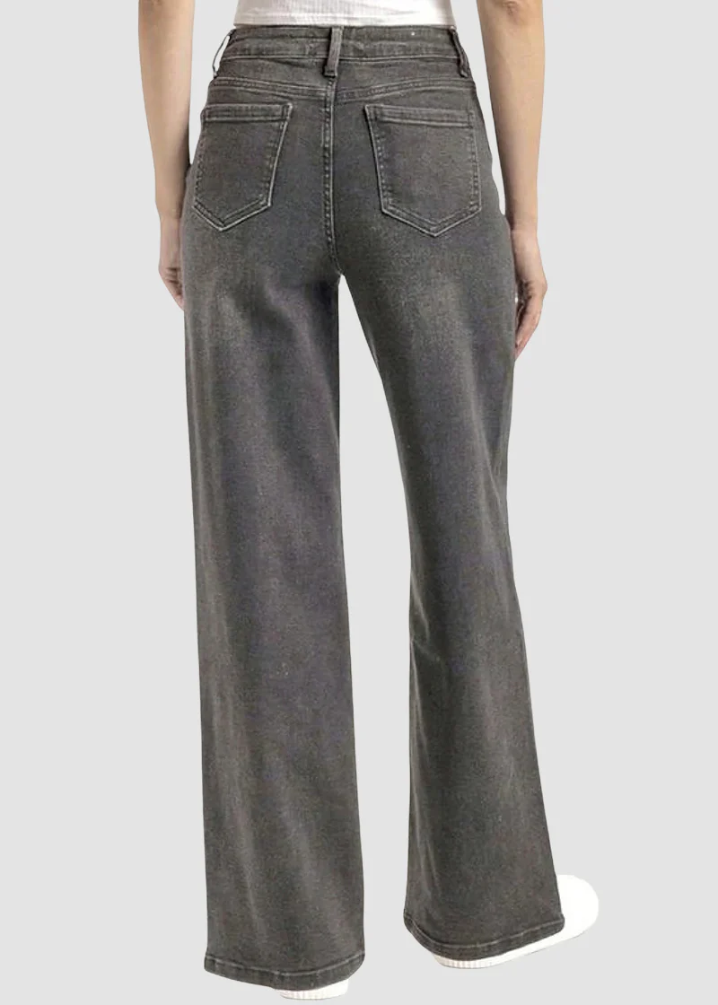 Women’s Minimalist High-Waist Stretch Wide-Leg Jeans - Image 2