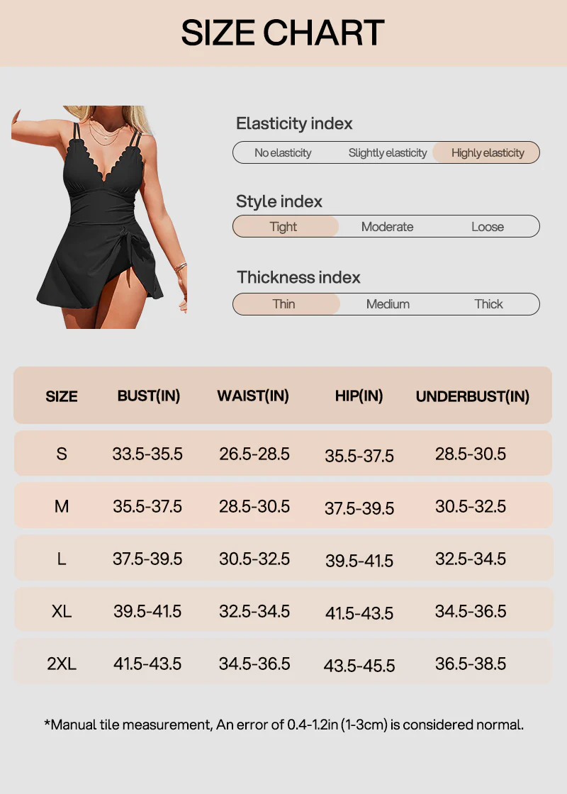 Women’s Tummy Control One-Piece Swimsuit Dress - Image 17