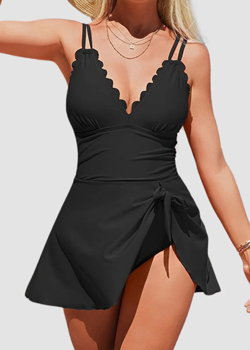 Women’s Tummy Control One-Piece Swimsuit Dress - Image 2