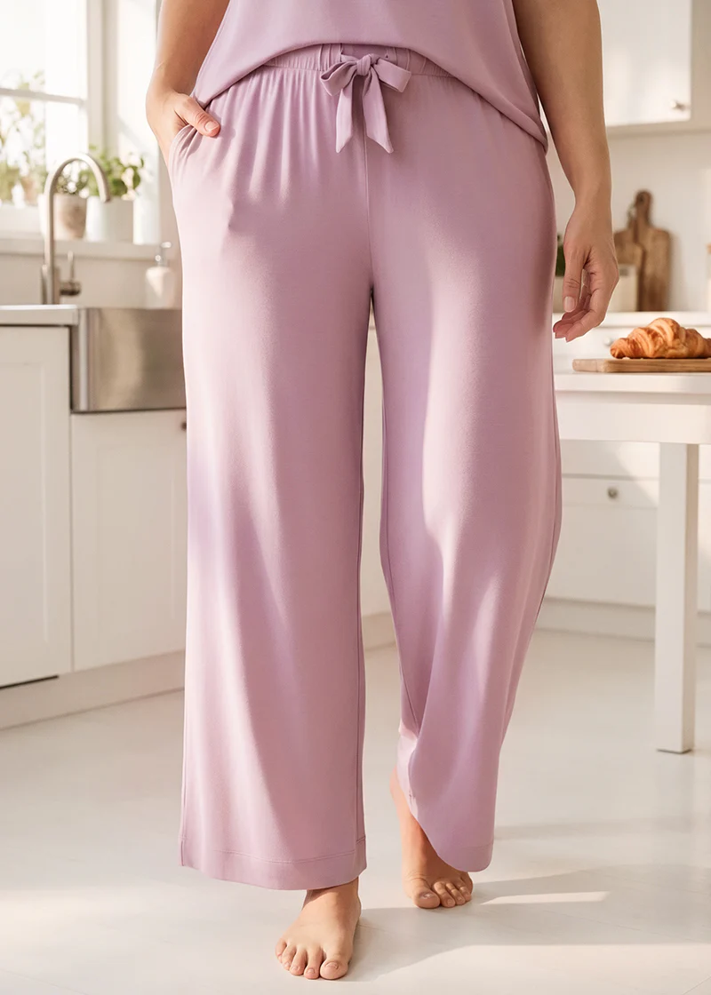 Women's Breathable Pajama Set with T-Shirt & Pocket Pants - Image 13