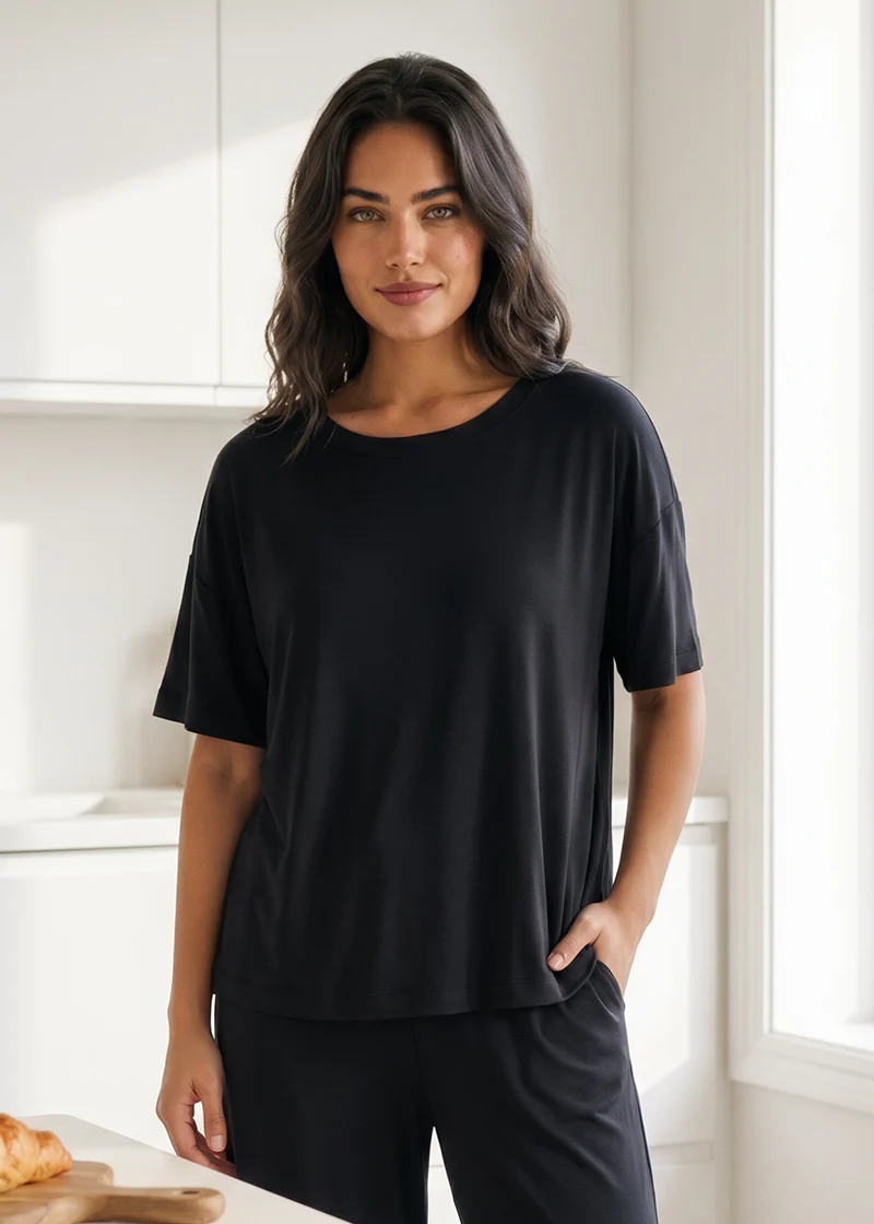Women's Breathable Pajama Set with T-Shirt & Pocket Pants - Image 17
