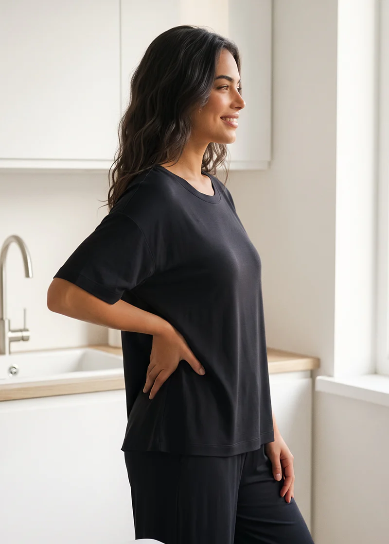 Women's Breathable Pajama Set with T-Shirt & Pocket Pants - Image 18
