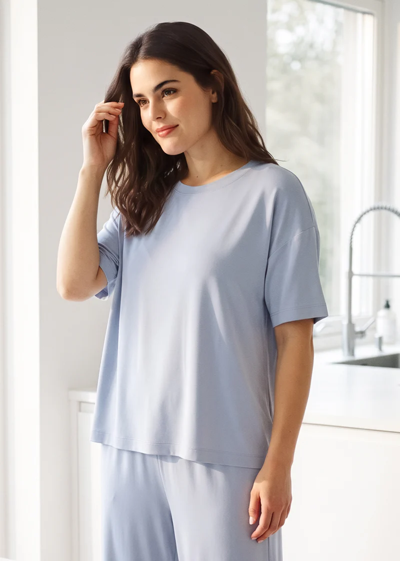 Women's Breathable Pajama Set with T-Shirt & Pocket Pants - Image 3